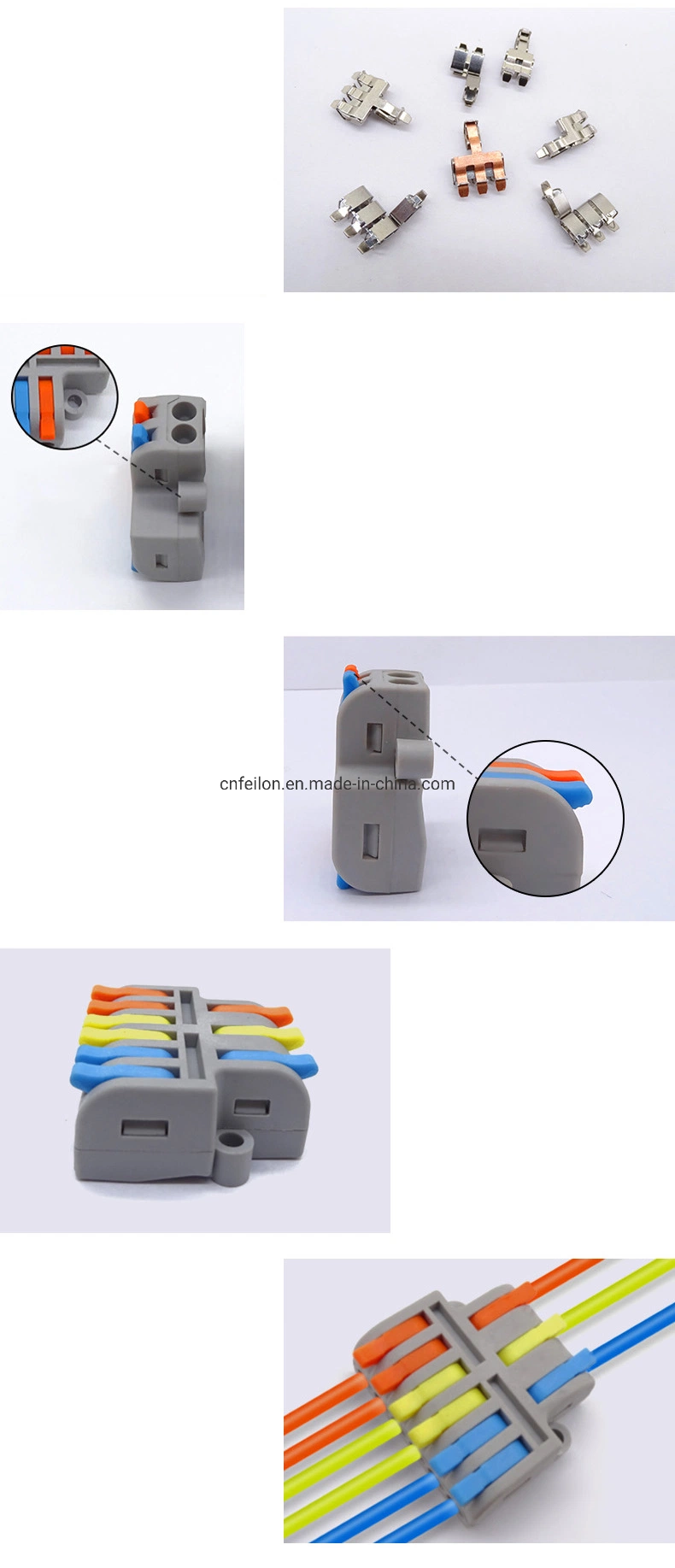 Origin China CE Certification 1 in 2 out 3 in 6 out PA Material 250V 32A Big Current Wire Joint Compact Splicing Wire Connector Lever Nut Terminal Block